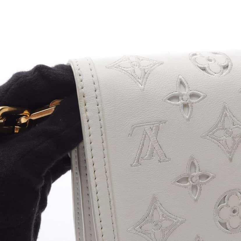 Louis Vuitton Monogram Dauphine Broderie East West White Leather Good condition - Model View