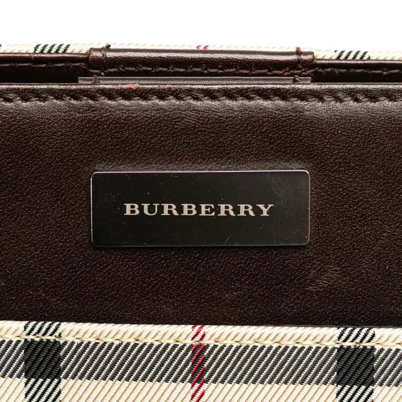 Burberry House Check Canvas Handbag Brown Canvas Good condition - Box View