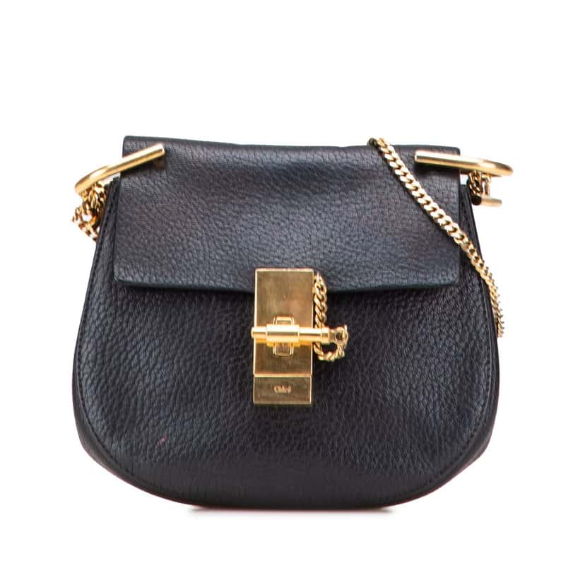 Chloé Mini Leather Drew Crossbody Black Leather Good condition - Front View