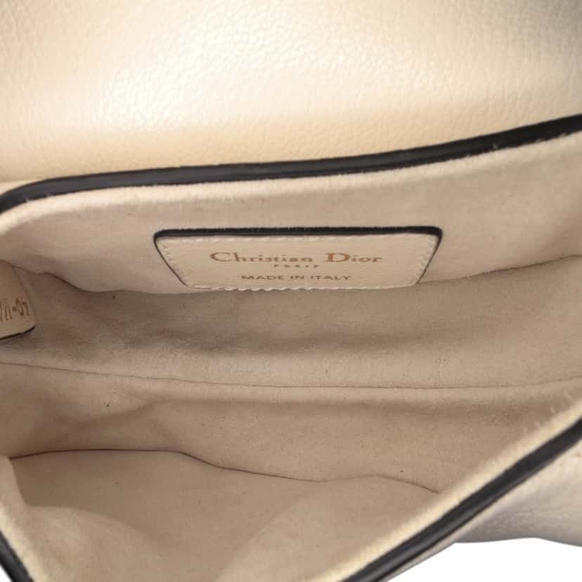 Dior Micro Goatskin Saddle White Leather Good condition - Model View