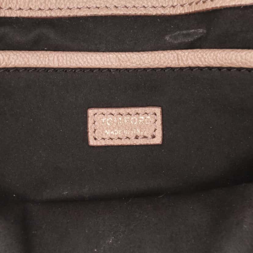 Tom Ford Grained Calfskin TF Flap Crossbody Brown Leather Good condition - Box View