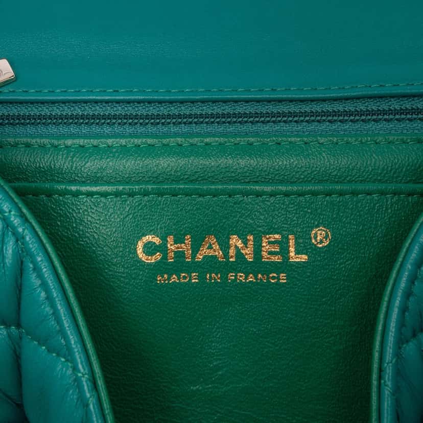 Chanel Mini Rectangular Classic Lambskin Single Flap Blue Leather Good condition - Box View