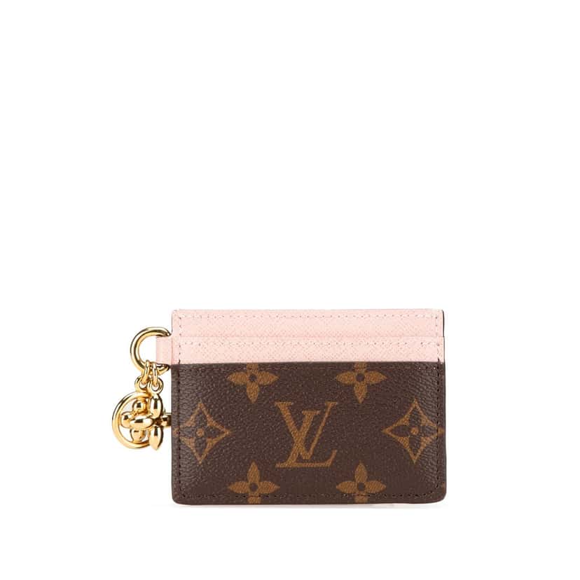 Louis Vuitton Monogram LV Charm Card Holder Brown Canvas Good condition - Front View