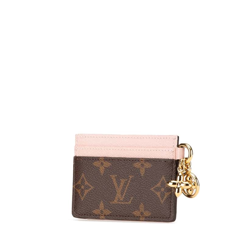 Louis Vuitton Monogram LV Charm Card Holder Brown Canvas Good condition - Back View