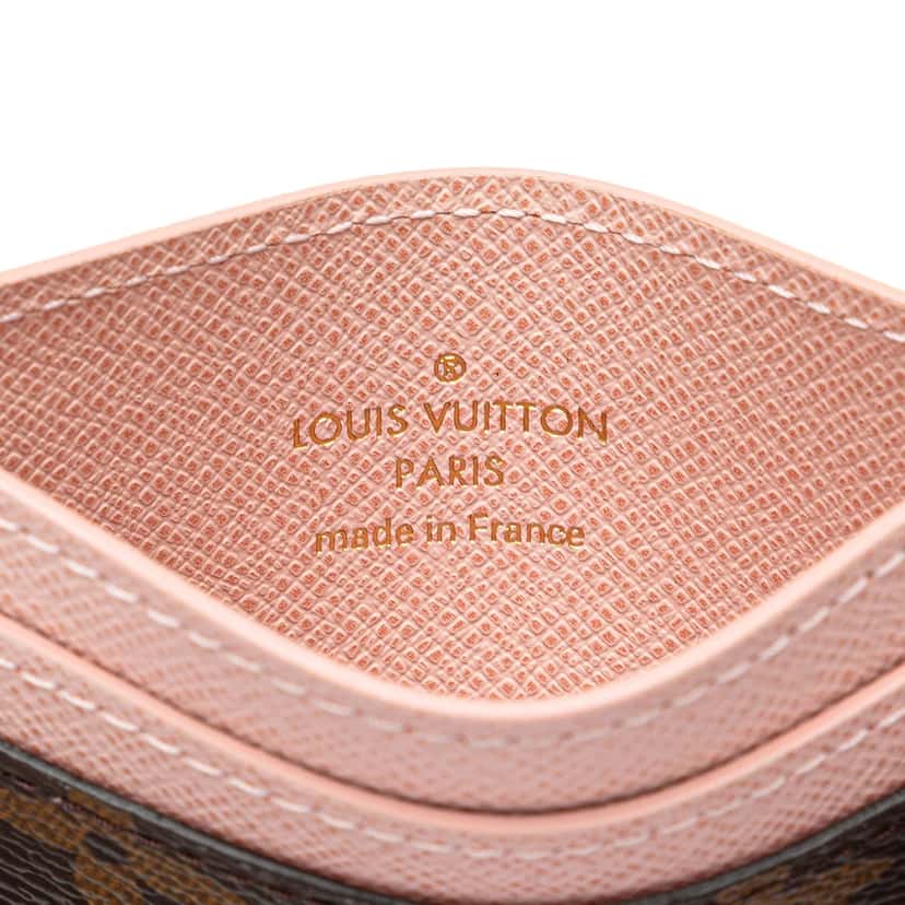 Louis Vuitton Monogram LV Charm Card Holder Brown Canvas Good condition - Box View