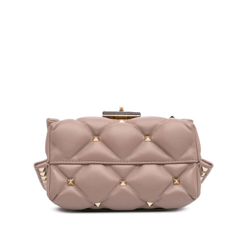 Valentino Mini Nappa Candystud Top Handle Bag Brown Leather Good condition - Inside View