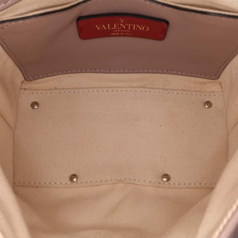 Valentino Mini Nappa Candystud Top Handle Bag Brown Leather Good condition - Model View