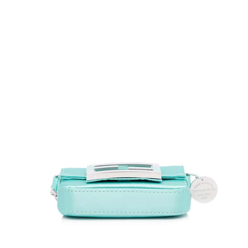 Fendi x Nano Tiffany Satin Baguette Blue Satin Good condition - Model View