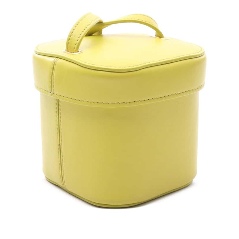 Celine Small Calfskin Cuir Triomphe Box Bag Yellow Leather Good condition - Back View