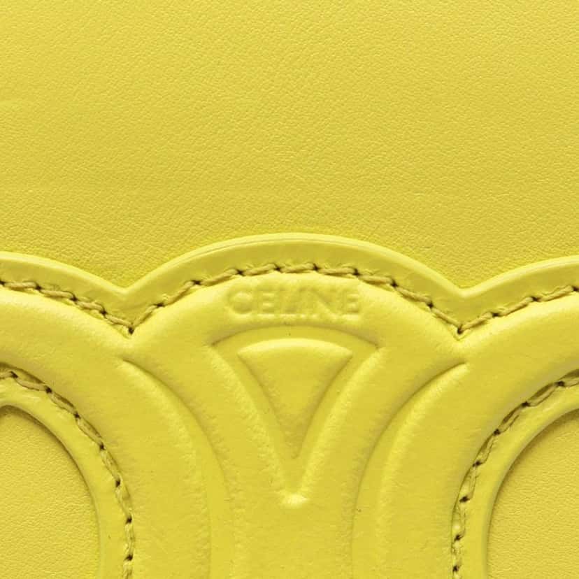 Celine Small Calfskin Cuir Triomphe Box Bag Yellow Leather Good condition - Model View
