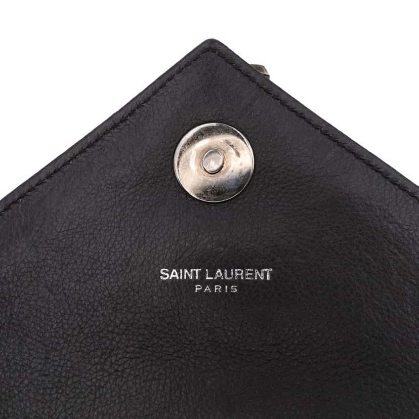 Saint Laurent Medium Quilted Chevron Sheepskin College Satchel Grey Leather Good condition - Box View