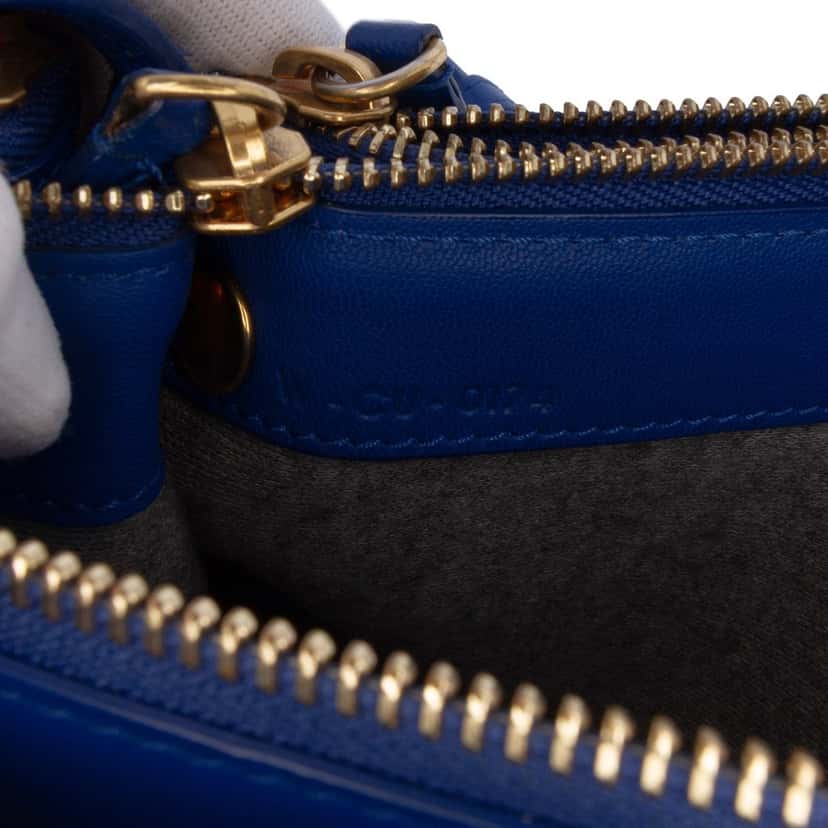 Celine Small Lambskin Trio Crossbody Blue Leather Good condition - Box View