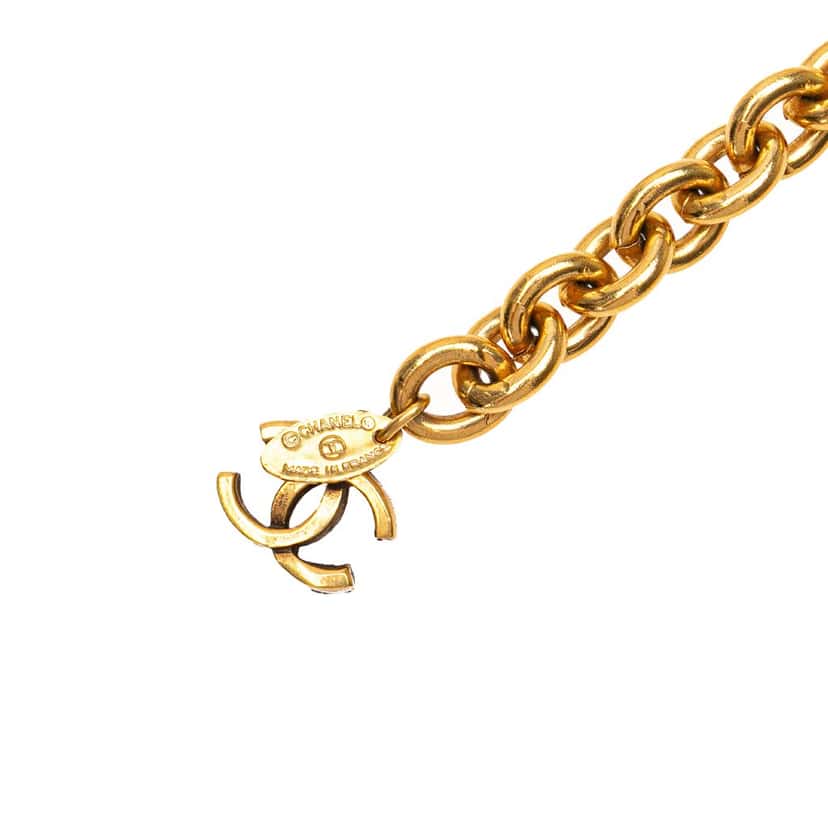 Chanel Gold Plated CC Triple Chain Belt Gold Metal Good condition - Back View