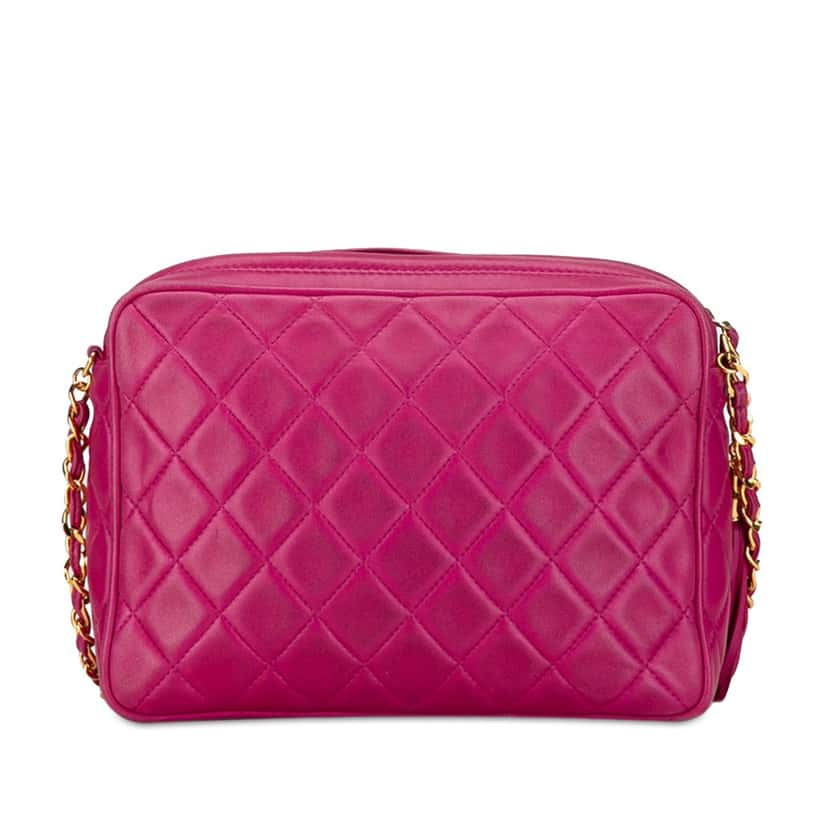Chanel CC Quilted Lambskin Tassel Crossbody Pink Leather Fair condition - Inside View
