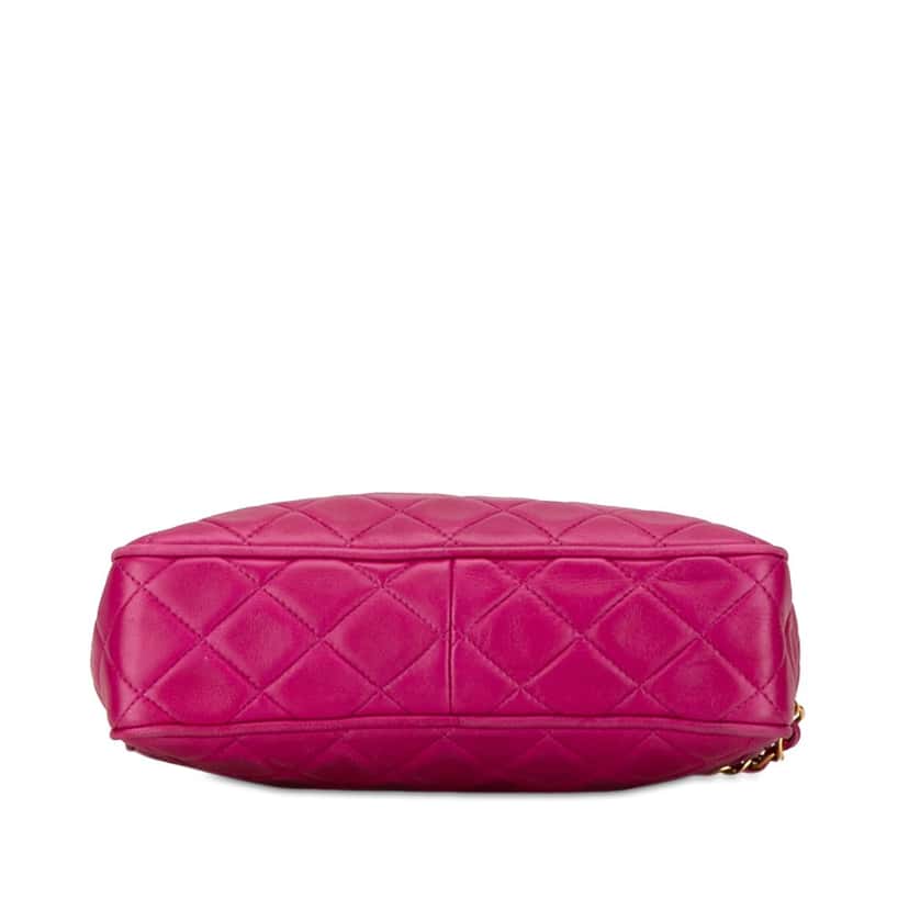 Chanel CC Quilted Lambskin Tassel Crossbody Pink Leather Fair condition - Model View