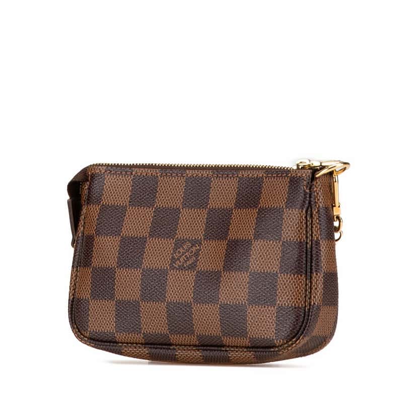 Louis Vuitton Damier Ebene Trunks and Bags Mini Pochette Accessoires Brown Canvas Good condition - Back View
