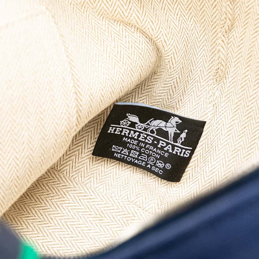 Hermès Large Toile Bride A Brac Blue Canvas Good condition - Box View