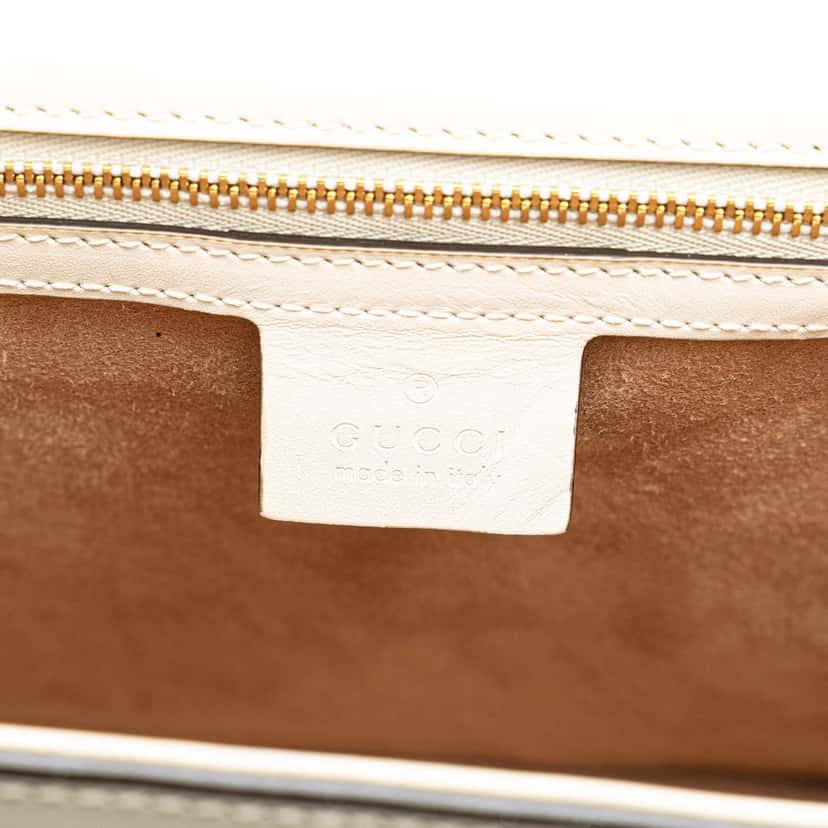 Gucci Medium Leather Sylvie Top Handle Bag White Leather Good condition - Box View