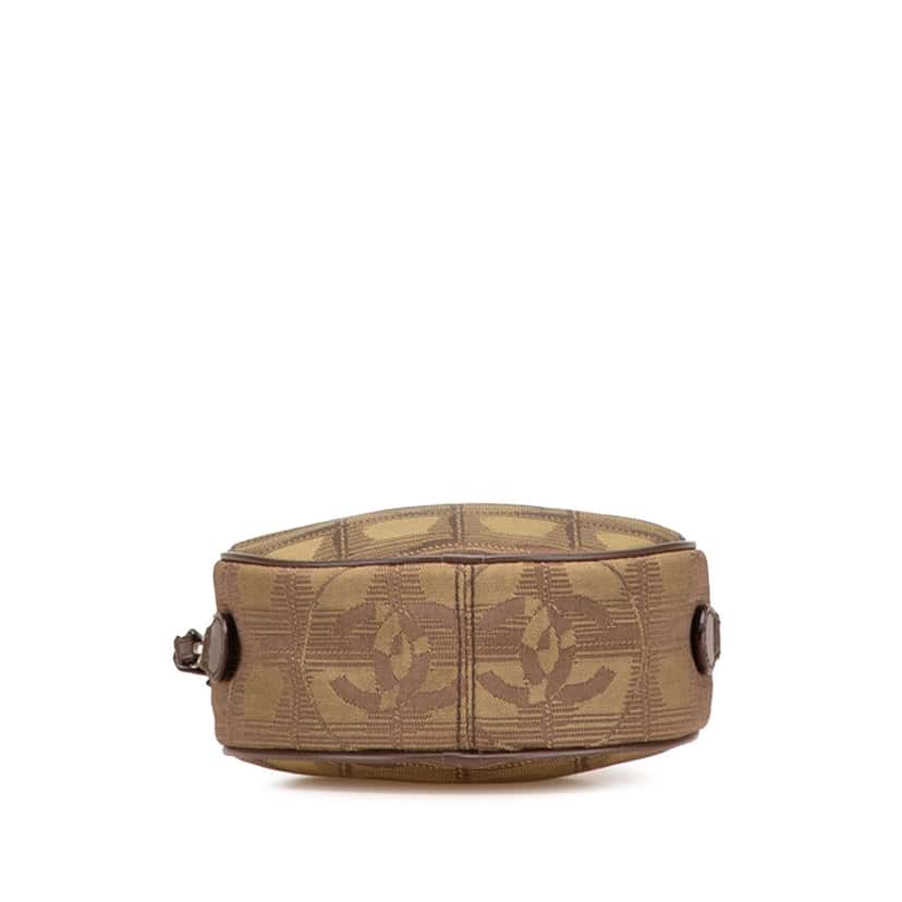 Chanel New Travel Line Nylon Round Pouch Brown Good condition - Inside View