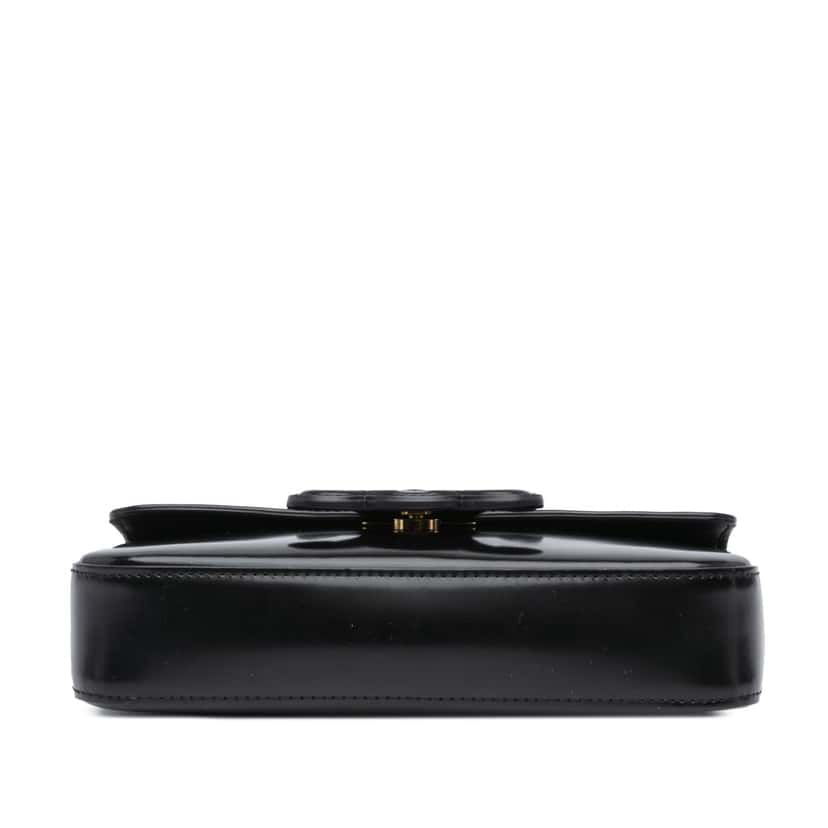 Celine Smooth Calfskin Cuir Triomphe Chain Shoulder Bag Black Leather Good condition - Inside View