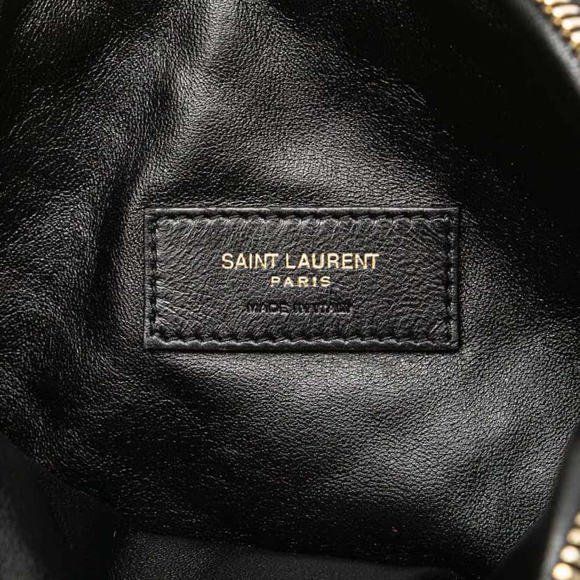 Saint Laurent Mini Quilted Lambskin Gaby Zippered Pouch Black Leather Good condition - Box View