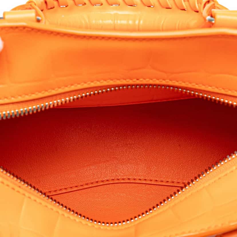 Balenciaga Mini Croc Embossed Calfskin Neo Classic City Orange Leather Good condition - Model View