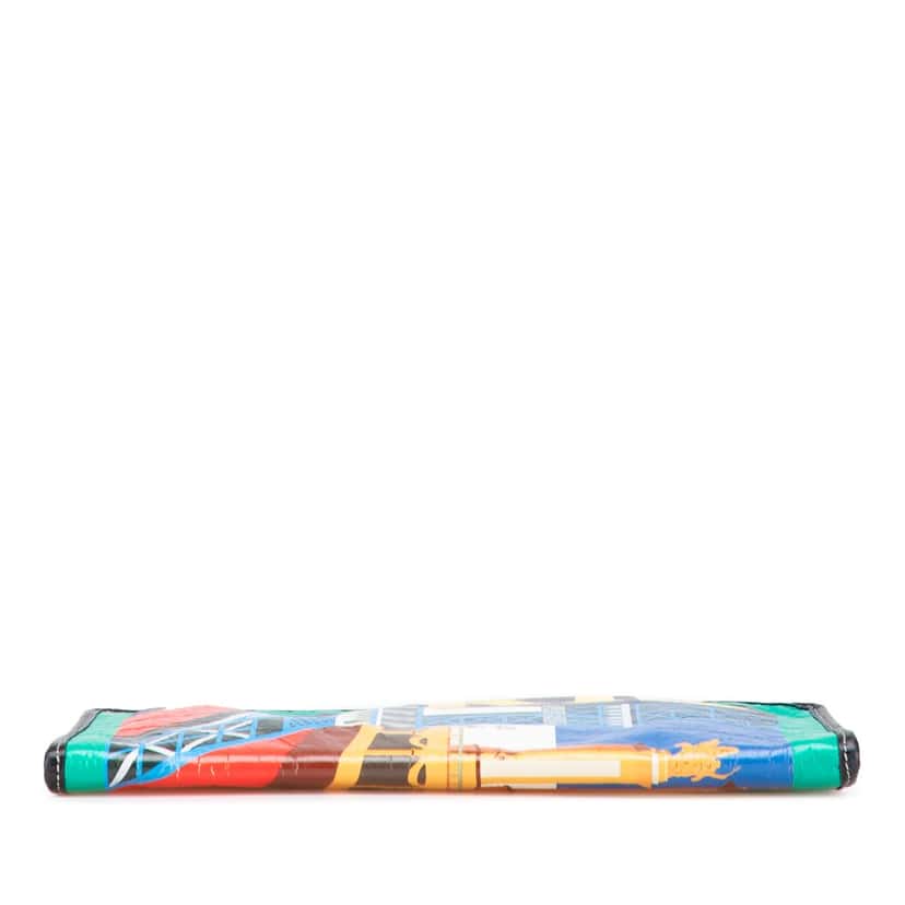 Balenciaga Lambskin Bazar Paris City Arena Clutch Blue Leather Good condition - Inside View