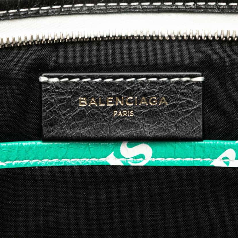 Balenciaga Lambskin Bazar Paris City Arena Clutch Blue Leather Good condition - Box View
