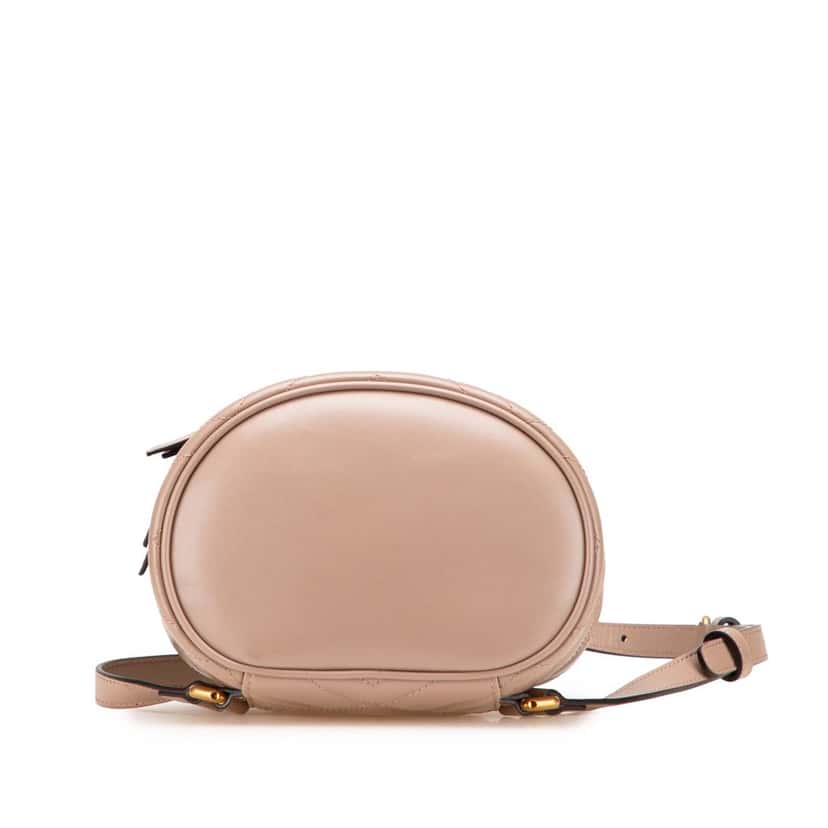 Gucci GG Marmont Round Matelasse Leather Backpack Pink Leather Good condition - Inside View