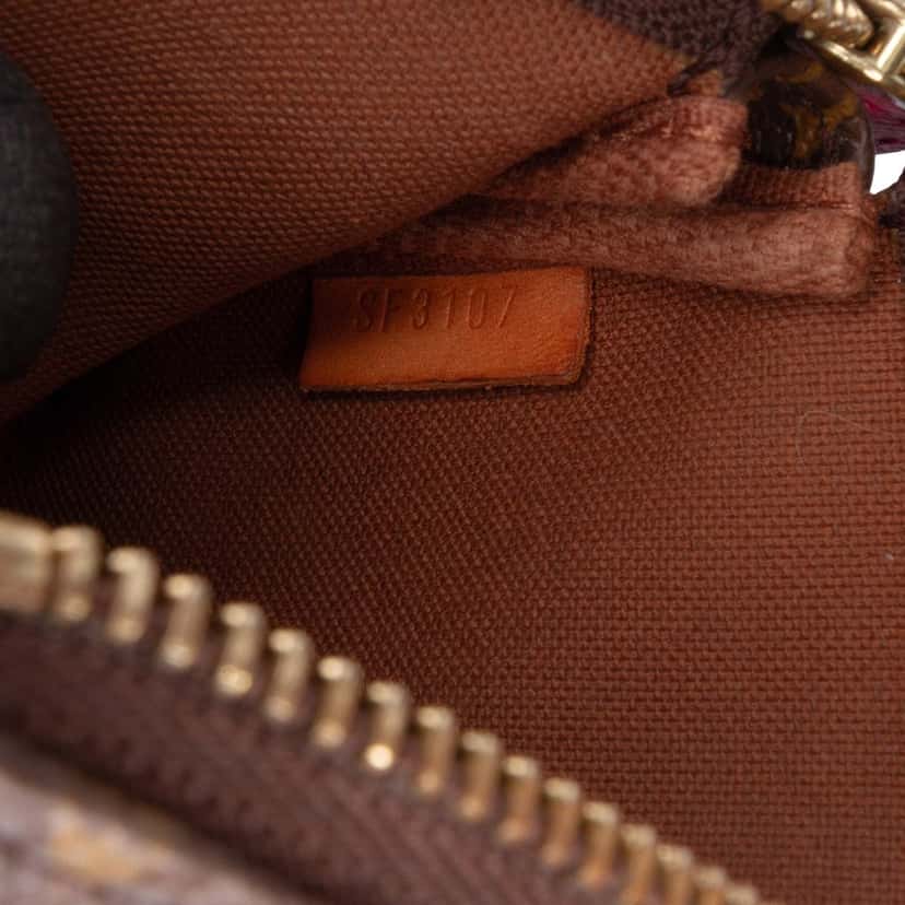 Louis Vuitton Monogram Giraffe Christmas Mini Pochette Accessoires Brown Canvas Good condition - Box View