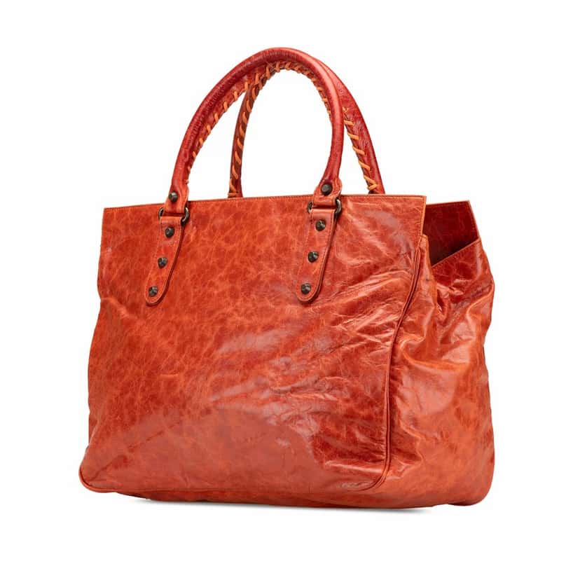 Balenciaga Chevre Motocross Classic Shopper Tote Orange Leather Good condition - Back View