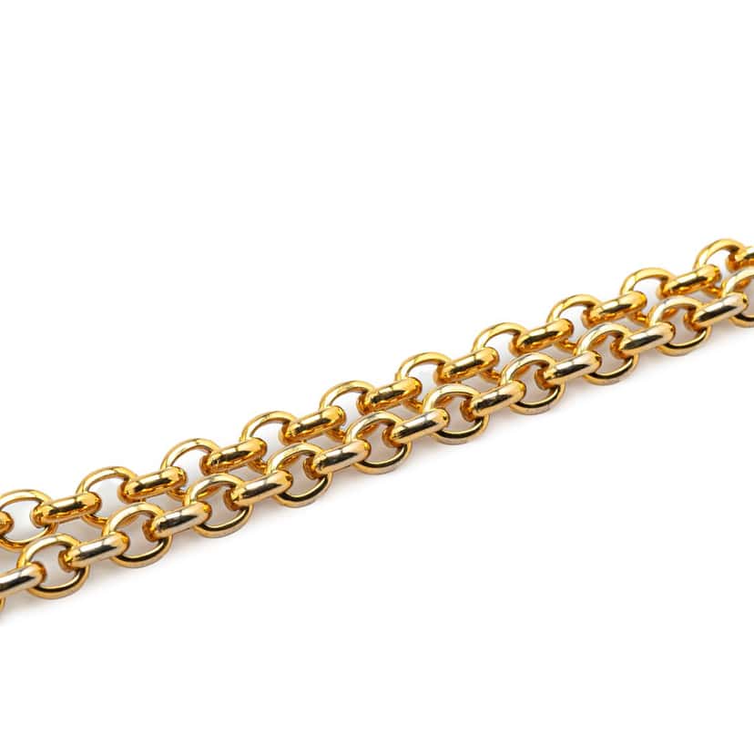 Chanel Gold Plated CC Round Pendant Necklace Gold Metal Good condition - Back View