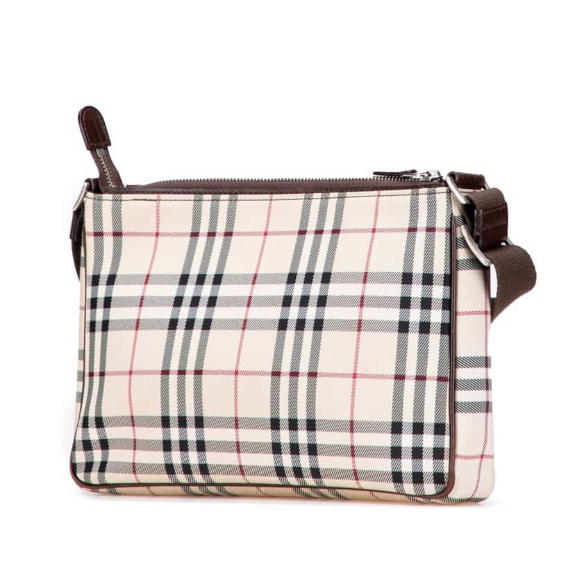 Burberry House Check Canvas Crossbody Brown Canvas Good condition - Back View