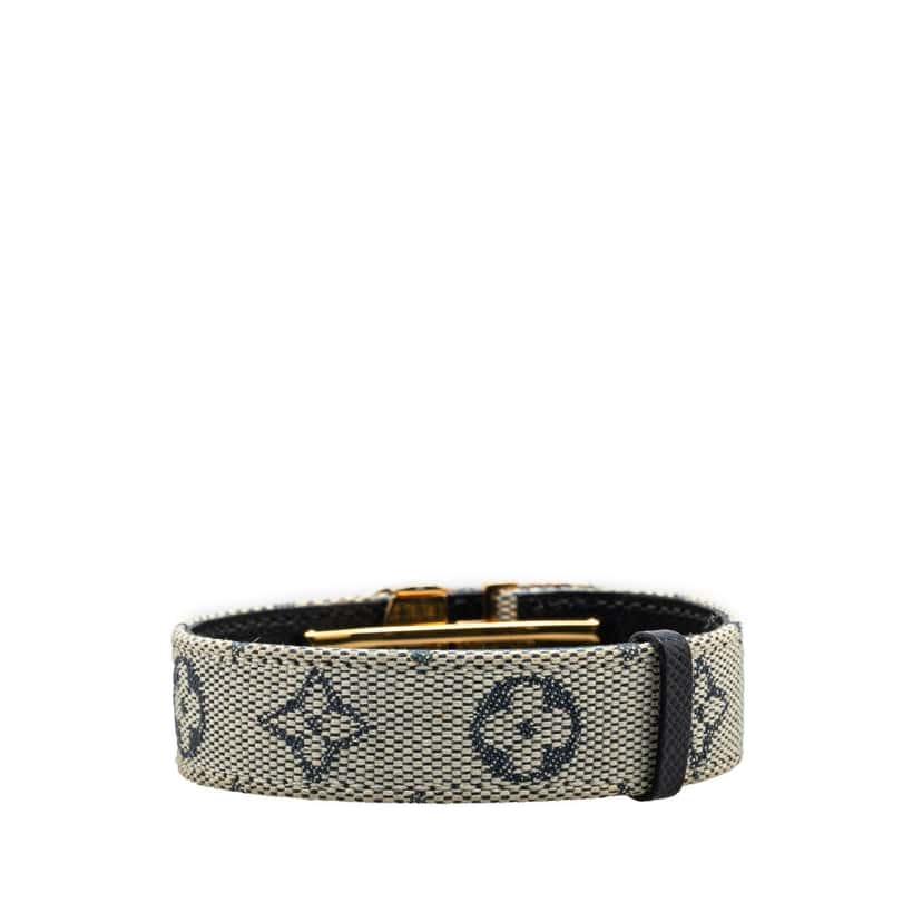 Louis Vuitton Monogram Mini Lin Wish Bracelet Grey Canvas Good condition - Inside View