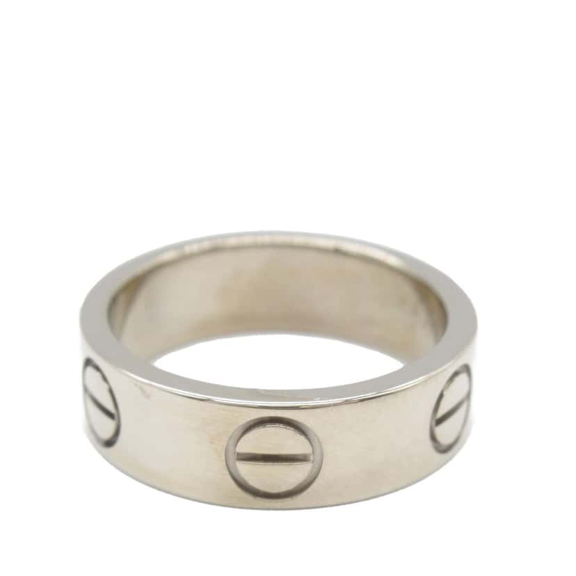 Cartier 18K White Gold Classic Love Ring Silver White Gold Good condition - Front View