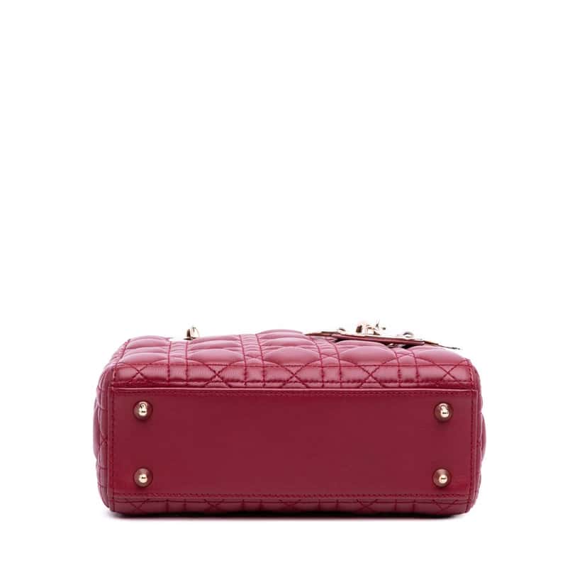 Dior Small Lambskin Cannage My ABCDior Lady Dior Red Leather Good condition - Inside View