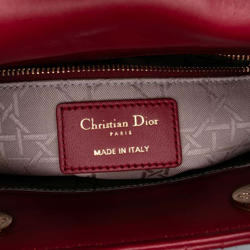 Dior Small Lambskin Cannage My ABCDior Lady Dior Red Leather Good condition - Box View