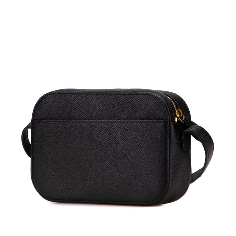 Balenciaga XS Grained Calfskin Logo Ville Camera Bag Black Leather Good condition - Back View