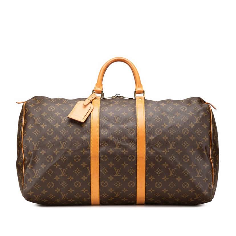 Louis Vuitton Monogram Keepall 55 Brown Canvas Good condition - Front View