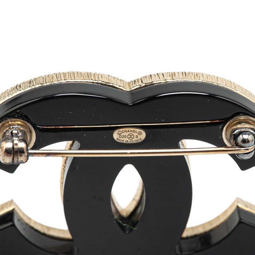 Chanel Gold Plated CC Crystal Brooch Gold Metal Good condition - Inside View
