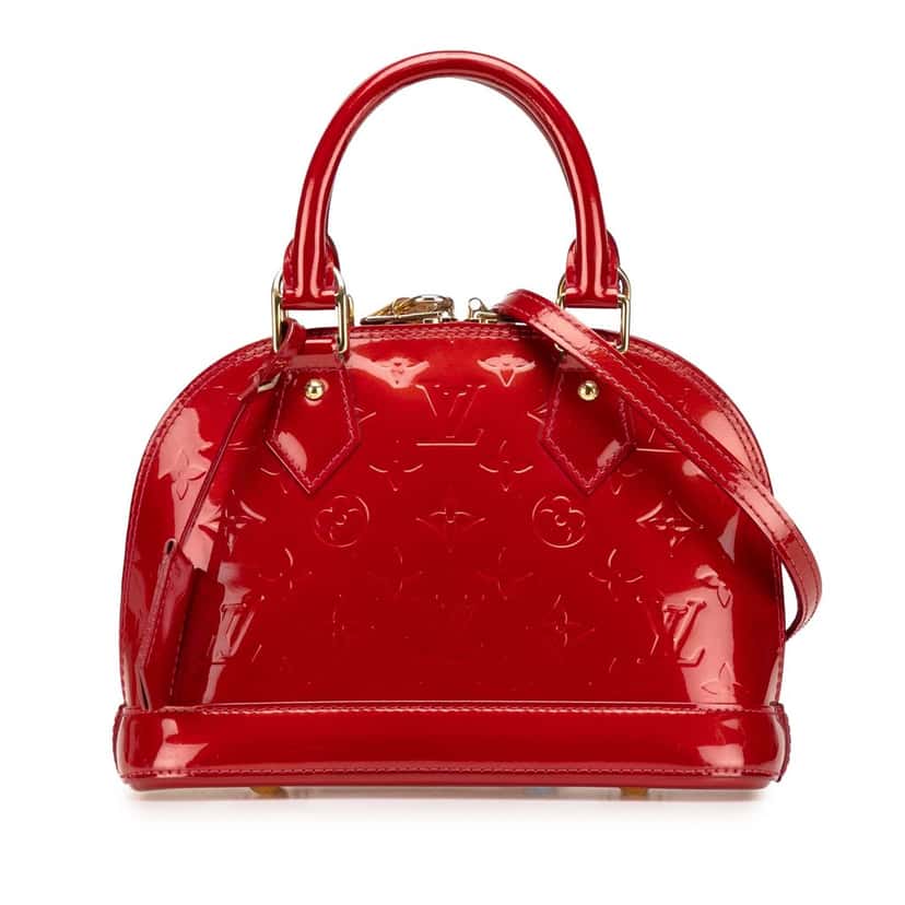 Louis Vuitton Monogram Vernis Alma BB Red Leather Good condition - Front View