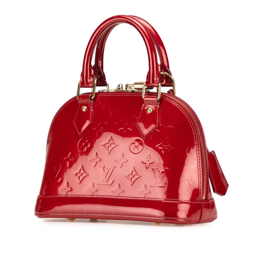 Louis Vuitton Monogram Vernis Alma BB Red Leather Good condition - Back View