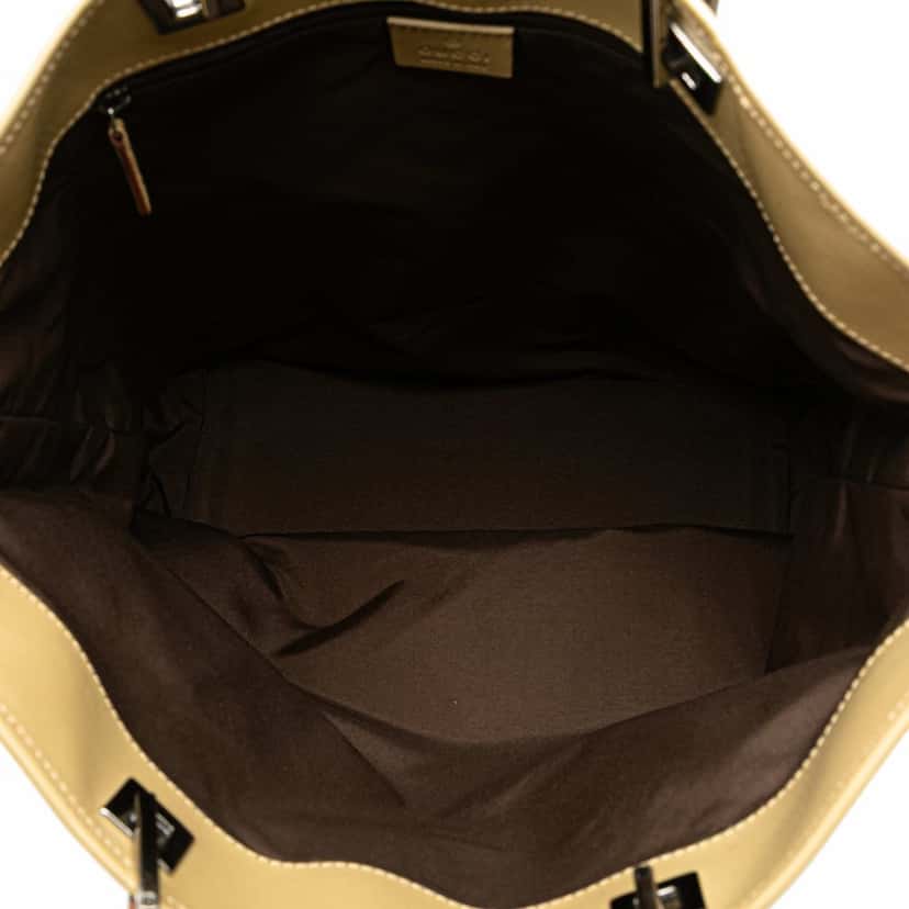 Gucci GG Canvas Web Bucket Tote Brown Canvas Good condition - Model View