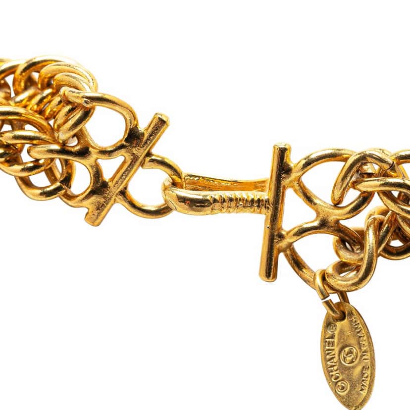 Chanel Gold Plated Lion Head Choker Necklace Gold Metal Good condition - Inside View