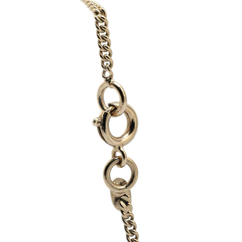 Chanel Gold Plated CC No.5 Perfume Bottle Pendant Necklace Gold Metal Good condition - Back View