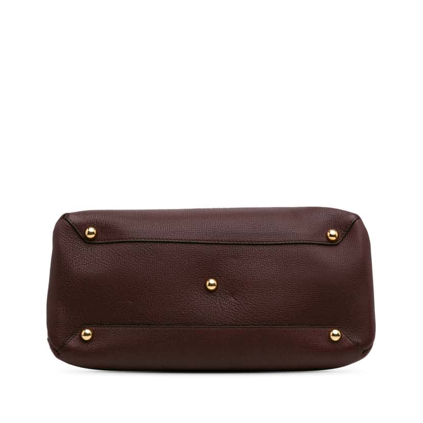 Burberry Medium Leather and House Check Banner Satchel Purple Leather Good condition - Inside View