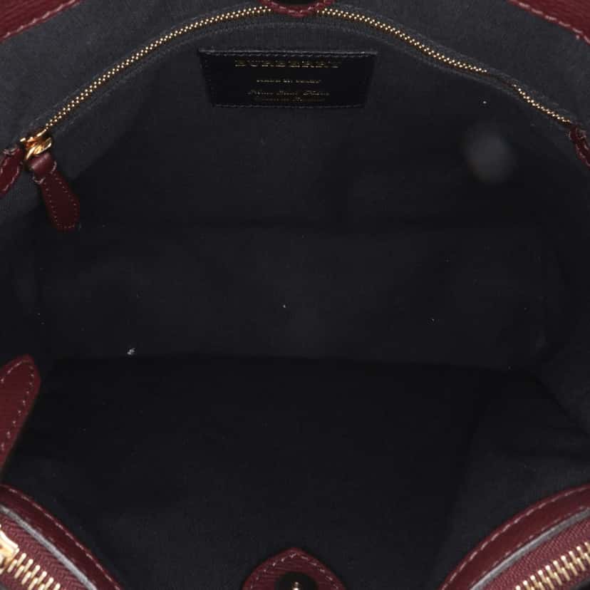 Burberry Medium Leather and House Check Banner Satchel Purple Leather Good condition - Box View