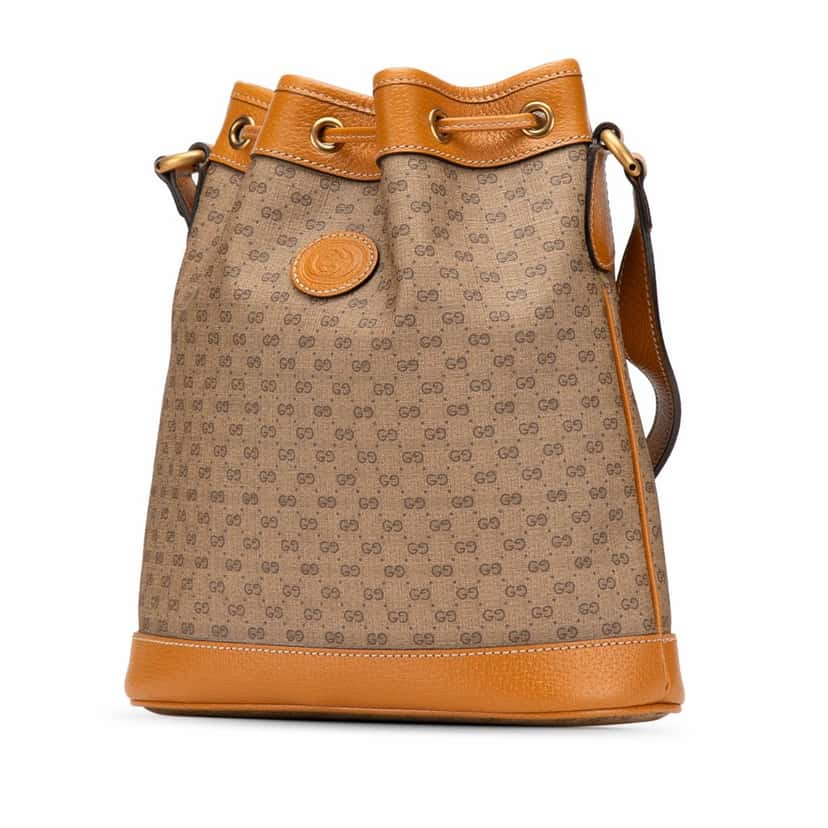 Gucci Micro GG Supreme Mickey Mouse Bucket Bag Brown Canvas Good condition - Back View