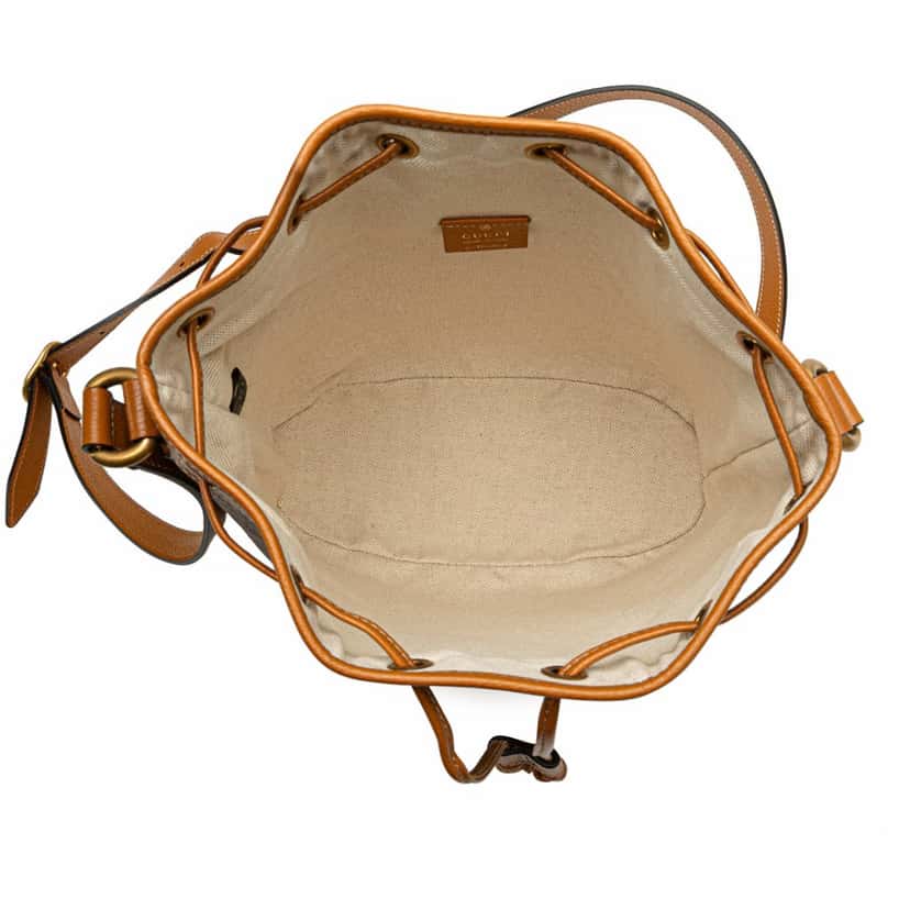 Gucci Micro GG Supreme Mickey Mouse Bucket Bag Brown Canvas Good condition - Model View