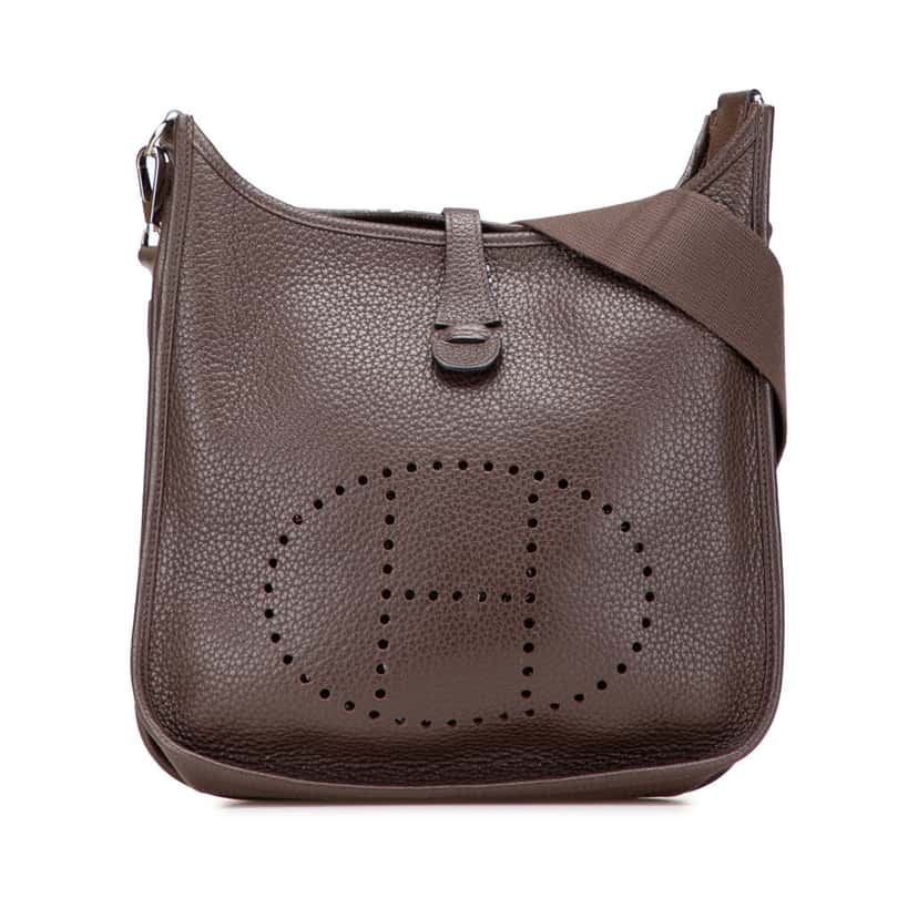Hermès Clemence Evelyne III PM Brown Leather Good condition - Front View